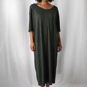 Universal Standard Green Houndstooth Executive Ponte Midi Dress Size 6X NWT